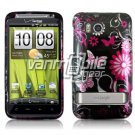 BLACK PINK BUTTERFLY GLOSSY DESIGN CASE FOR HTC THUNDERBOLT