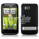 BLACK RUBBERIZED CASE + CAR CHARGER for HTC THUNDERBOLT