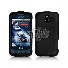 BLACK HARD RUBBERIZED CASE + Screen Protector + Car Charger for LG OPTIMUS S