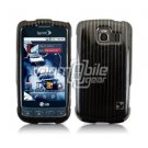 BLACK/SILVER VERTICAL STRIPES DESIGN CASE + Screen Protector + Car Charger for LG OPTIMUS S