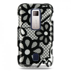 BLACK FLOWERS DESIGN CASE for HUAWEI ASCEND