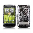 BLACK SILVER SKULLS GLOSSY DESIGN CASE + Screen Protector + CAR CHARGER FOR HTC THUNDERBOLT