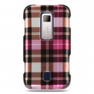 PINK PLAID DESIGN CASE + LCD SCREEN PROTECTOR + CAR CHARGER for HUAWEI ASCEND