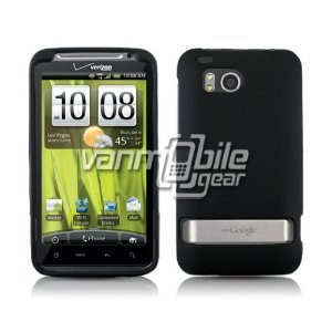 BLACK RUBBERIZED CASE + Screen Protector for HTC THUNDERBOLT