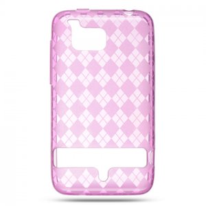 PINK ARGYLE DESIGN TPU CASE + Screen Protector for HTC THUNDERBOLT
