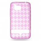 PINK ARGYLE DESIGN TPU CASE + Screen Protector + CAR CHARGER for HTC THUNDERBOLT