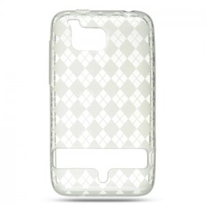Clear ARGYLE DESIGN TPU CASE + Screen Protector for HTC THUNDERBOLT
