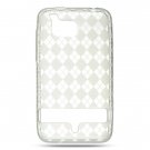 Clear ARGYLE DESIGN TPU CASE + Car Charger for HTC THUNDERBOLT