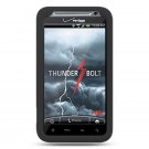 Black SOFT SILICONE SKIN CASE COVER + Screen Protector + Car Charger for HTC THUNDERBOLT