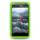Green SOFT SILICONE SKIN CASE COVER + Screen Protector for HTC THUNDERBOLT
