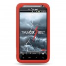 Red SOFT SILICONE SKIN CASE COVER for HTC THUNDERBOLT