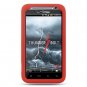 Red SOFT SILICONE SKIN CASE COVER + Screen Protector + Car Charger for HTC THUNDERBOLT