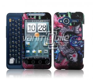 HTC Evo Shift 4G Koi Fish Design Hard 2-pc Plastic Case + Screen Protector