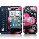 HTC Evo Shift 4G Pink/Black Hearts Design Hard 2-pc Plastic Case + Car Charger