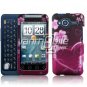 HTC Evo Shift 4G Pink Hearts/Flowers Design Hard 2-pc Plastic Case + Screen Protector + Car Charger