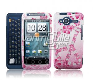 HTC Evo Shift 4G Pink Peace Design Hard 2-pc Plastic Case + Car Charger