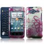 HTC Evo Shift 4G Pink Flowers Doodle Design Hard 2-pc Plastic Case + Screen Protector