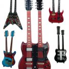 Led Zeppelin miniature double and triple neck guitar decorative
