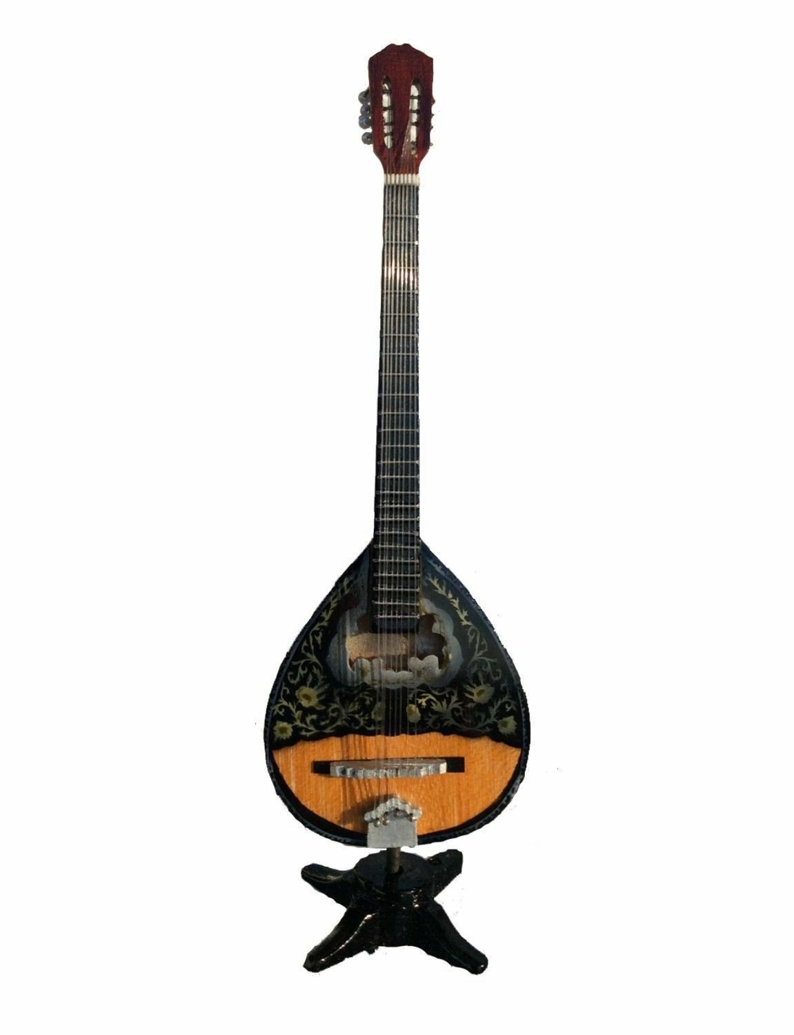 miniature Greek wooden bouzouki decorative 21 cm (8,2 ") with stand