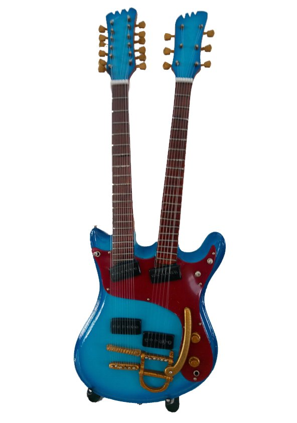 Miniature double neck guitar decorative