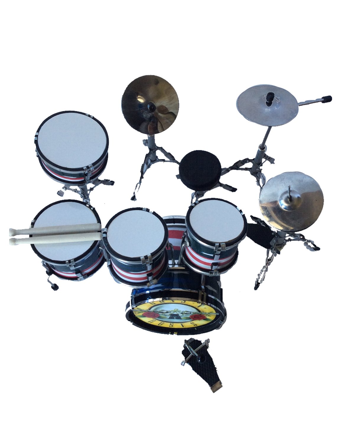 Guns n roses miniature drum set decorative