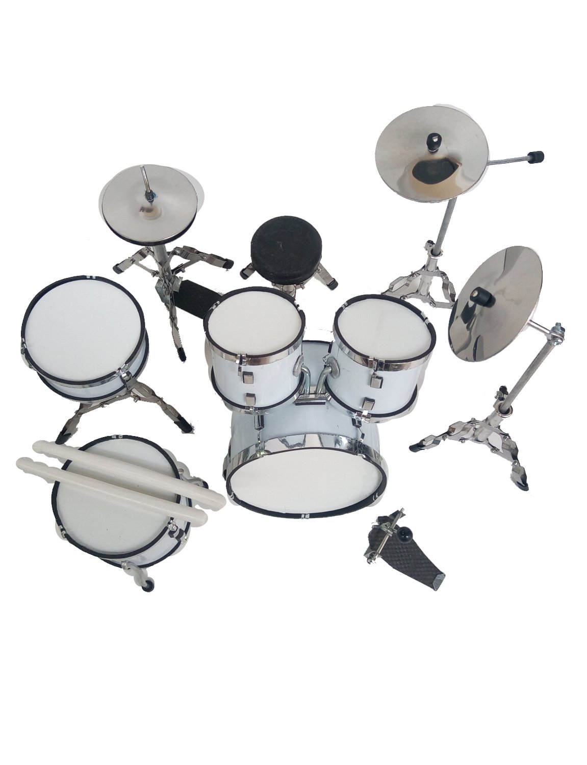 White miniature drum set