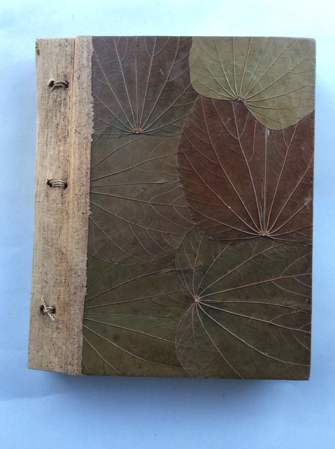 Photo album made from natural products holds 80 photos