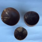 3 coconut shell bowls
