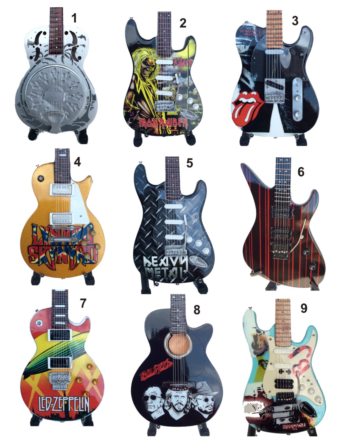 Miniature guitars decorative