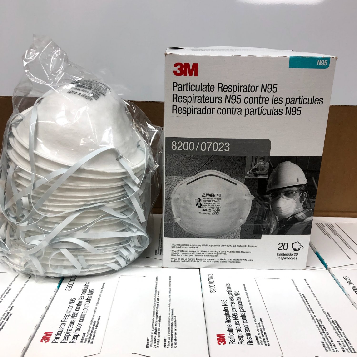 3M8200/07023 N95 Face Mask, Box of 20, CDC and NIOSH approved masks