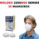 Moldex 2200 N95 Particulate Respirator, 20 masks/box, CDC and NIOSH approved masks, Medium/Large