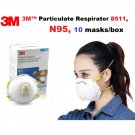 3M™ Particulate Respirator 8511 N95 with VALVE, 10 masks/box, valve,  CDC and NIOSH approved masks