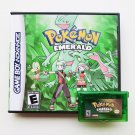 Pokemon Emerald Gameboy Advance GBA Custom Game / Case - USA Seller