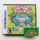 Pokemon Leaf Green Gameboy Advance GBA Custom Game / Case - USA Seller