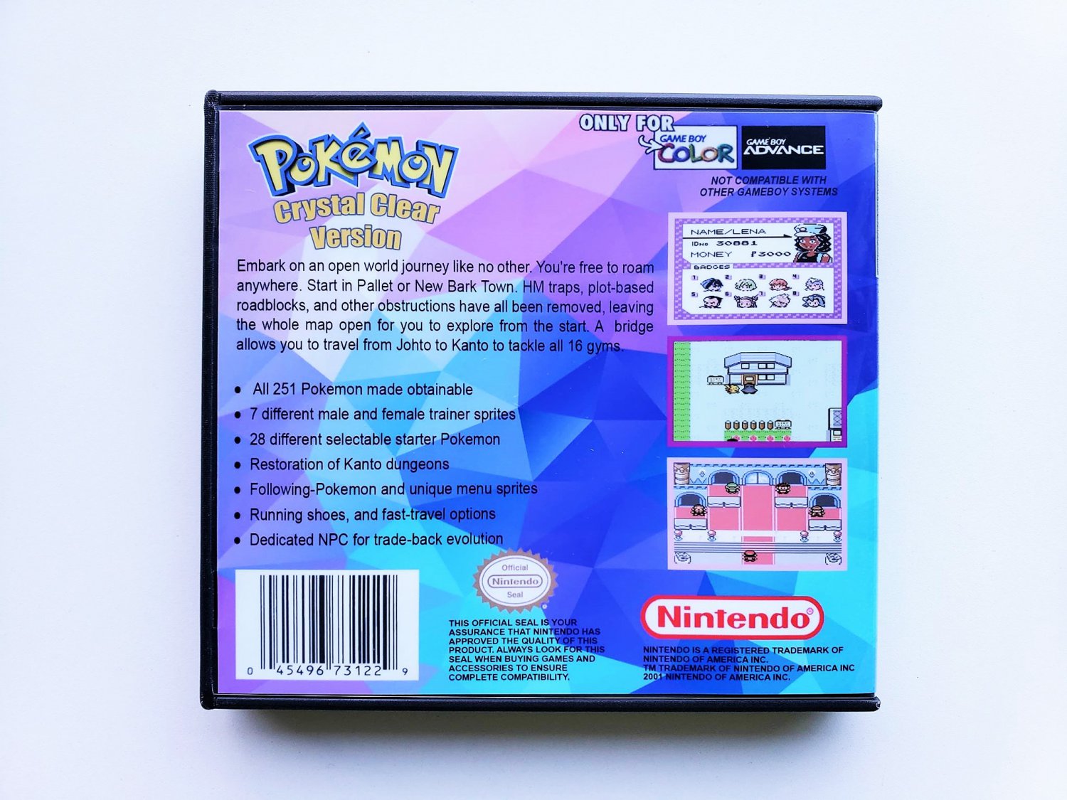 Pokemon Crystal Clear (latest v2.5.5) Open World rom Hack Gameboy Color ...