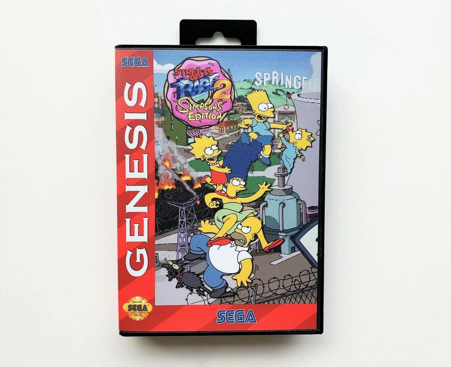 Simpsons in Streets of Rage 2 Custom Game Sega Genesis Bart Homer Marge Liza USA