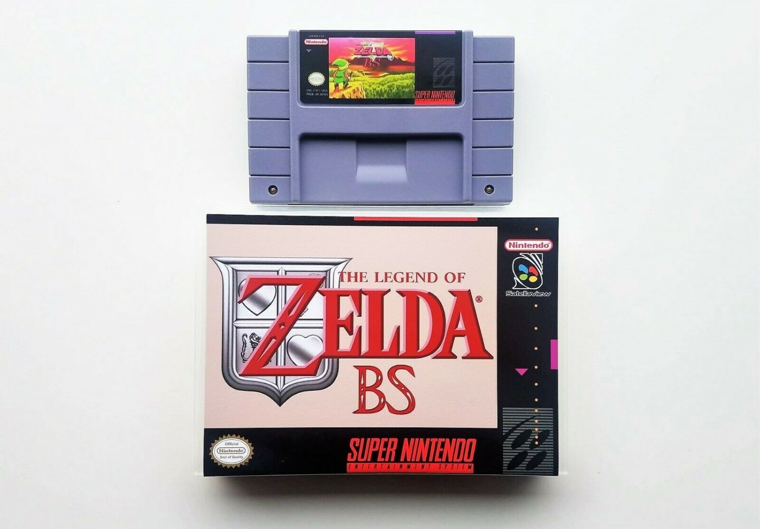 BS Legend of Zelda Maps 1 & 2 Game / Case - Super Nintendo SNES (USA Seller)