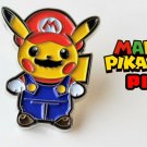 Pikachu Super Mario - Metal Enamel Pin Nintendo - Lapel Pinback Collector Promo