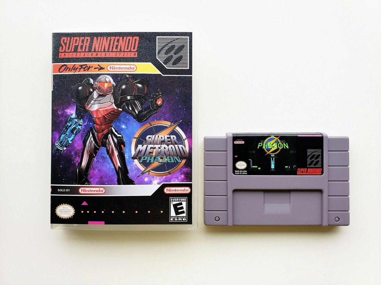 Super Metroid Phazon Game / Case - Custom Fan Made SNES Super Nintendo (USA)