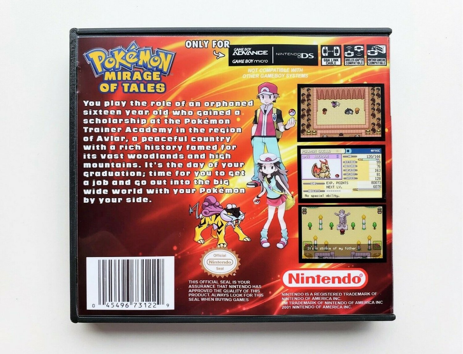 Pokemon Mirage of Tales Game / Case Nintendo Game Boy (GBA) - Fan Made ...