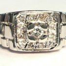 18K White Gold 0.16cts. Diamond Men's Ring