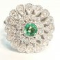 18K White Gold 0.43cts. Diamond & 0.23cts. Emerald Ring