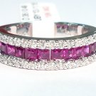 18K White Gold 0.49cts. Diamond & 1.18cts. Ruby Ring