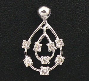 18K White Gold 0.24cts Diamond Pendant
