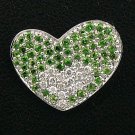18K White Gold 0.13cts Diamond & 0.45cts Green Sapphire Pendant