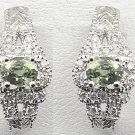 18K White Gold 0.23cts Diamond & 0.99cts Green Sapphire Earring