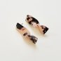 Pink & Black Tortoise Twist Studs