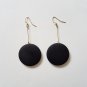 Black Wooden Circle Earrings