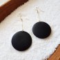 Black Wooden Circle Earrings