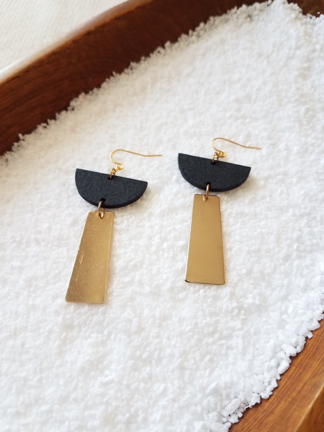 Wood & Brass Earrings